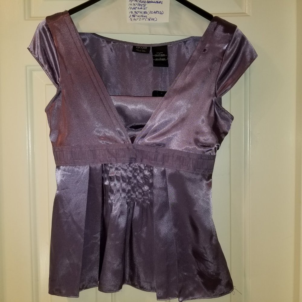 #401 NWT Nicole by Nicole Miller Purple 4 Top $49